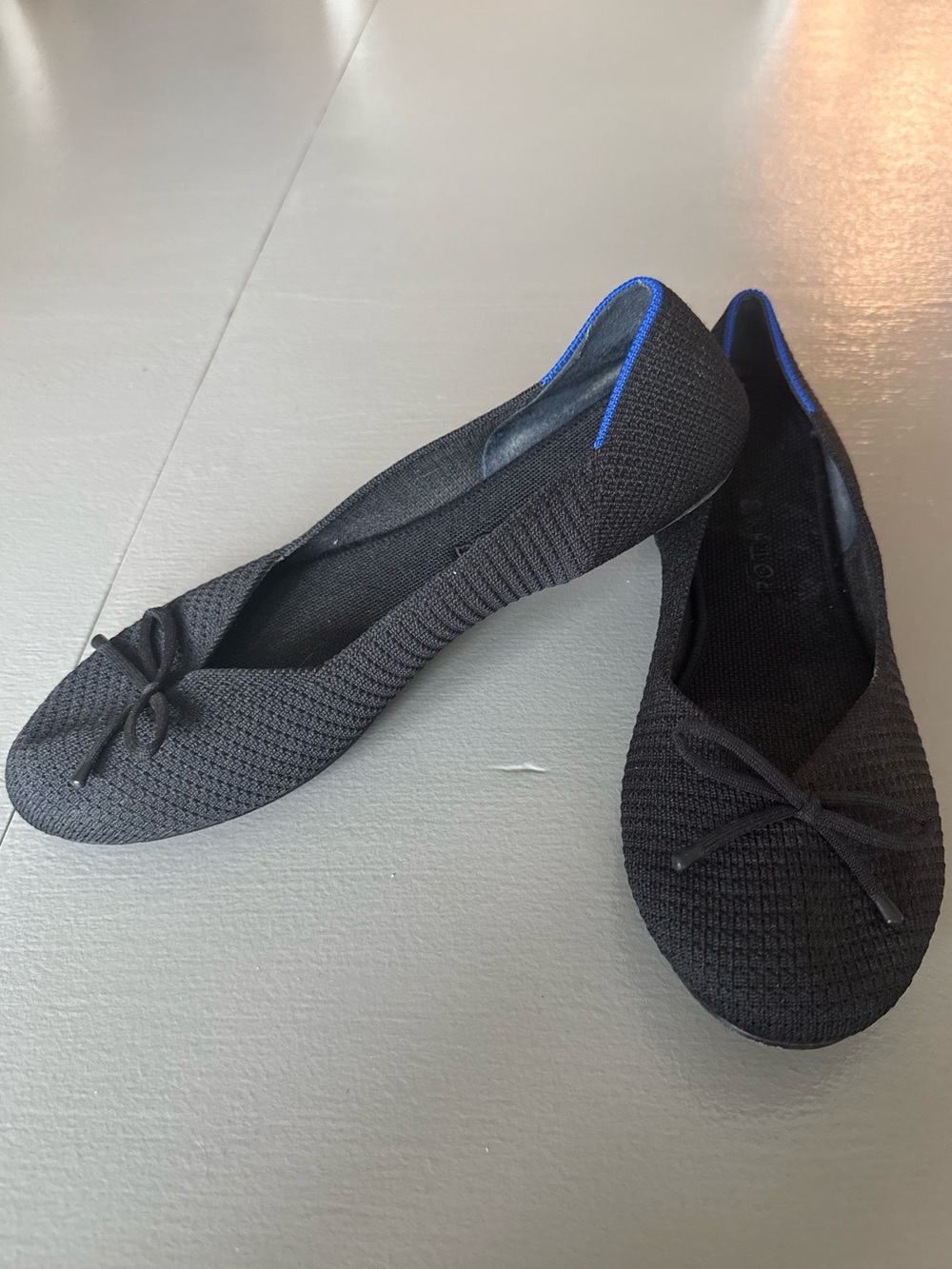 Rothy’s The Ballet Flat Black Knit Bow Flats